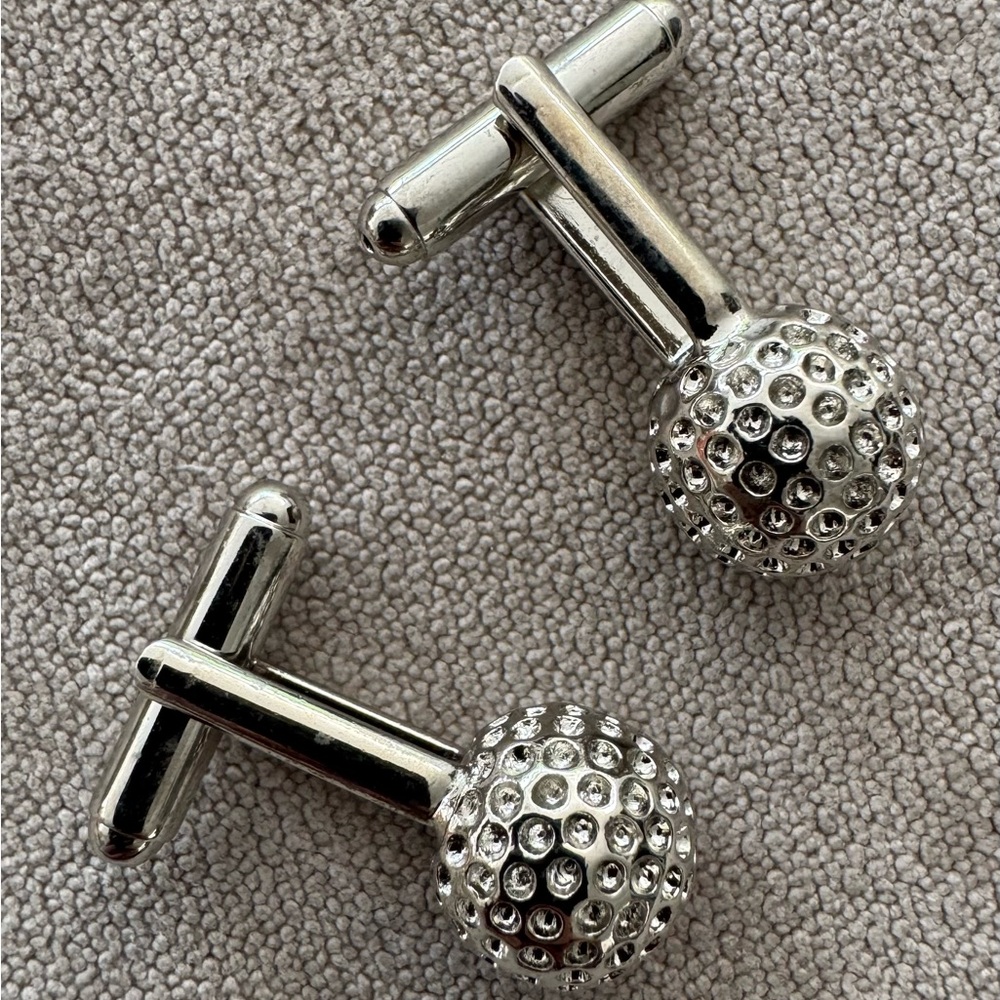 Sterling Silver Golf Ball Cufflinks